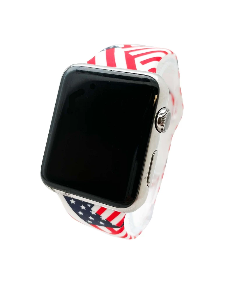 Olivia Pratt American Flag Printed Silicone Apple Watch Band