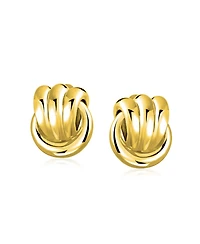 Bling Jewelry Fashion Rope Cable Love Knot Clip-On Earrings Silver Gold Tone Plated For Non-Pierced Ears