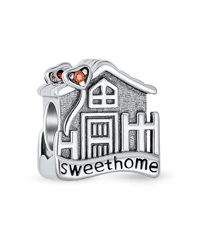 Bling Jewelry Sweet Home Flower Heart Charm Bead New Homeowner in Sterling Silver