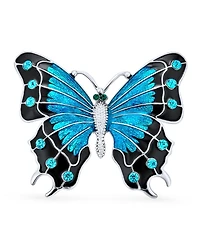Bling Jewelry Large Multi Color Butterfly Brooch Pin Crystal Accent Enamel Gold Plated