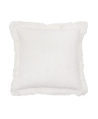 Sawyer Garnet Solid Woven Square Accent Throw Pillow, 18" x 18"