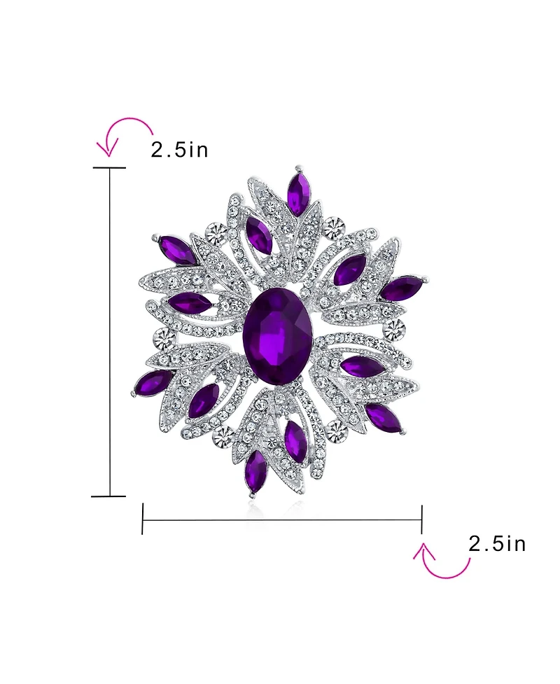 Bling Jewelry Crystal Flower Art Deco Brooch Pin Scarves
