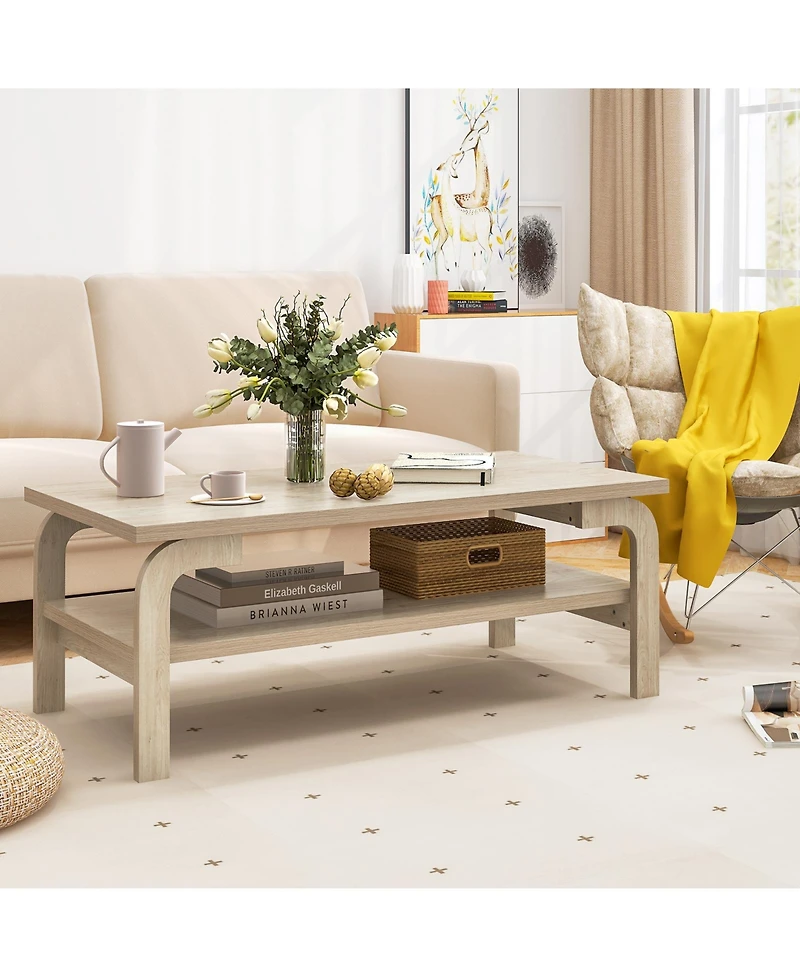 Accent Rectangular Coffee Table for Living Room