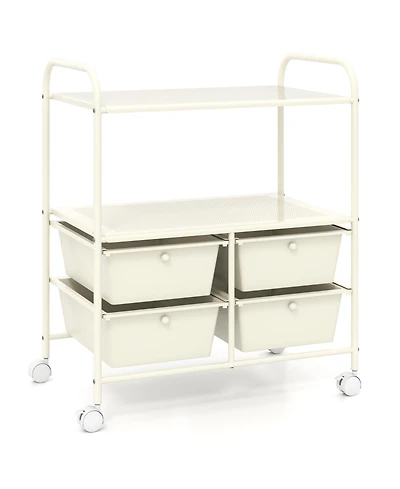 4 Drawers Shelves Rolling Storage Cart Rack