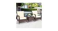 3PCS Outdoor Patio Rattan Wicker Furniture Set