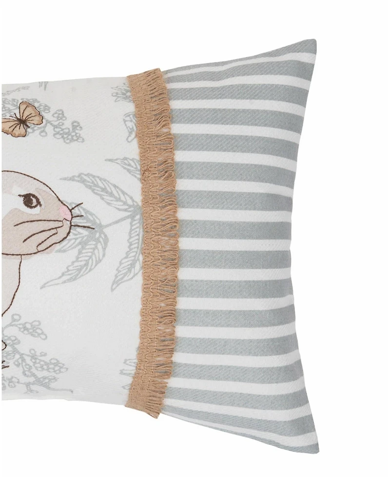 Garden Toile Bunnie Lumbar Pillow