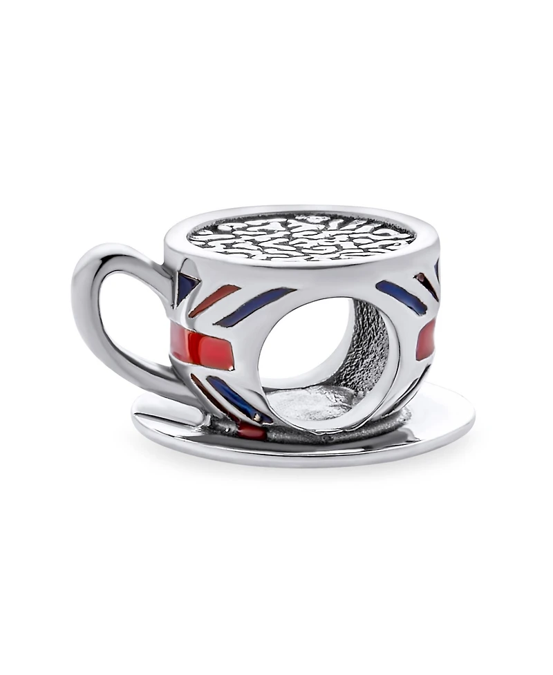 Bling Jewelry Travel England Union Jack Charm Bead Sterling Silver European Bracelet