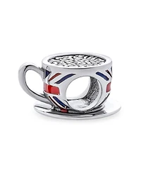 Bling Jewelry Travel England Union Jack Charm Bead Sterling Silver European Bracelet