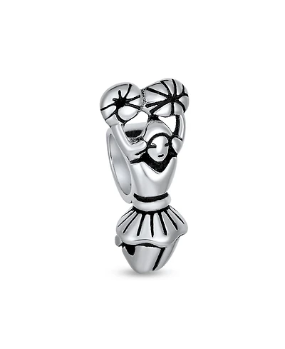 Bling Jewelry School Spirit Cheerleader Charm Bead Sterling Silver European Bracelet
