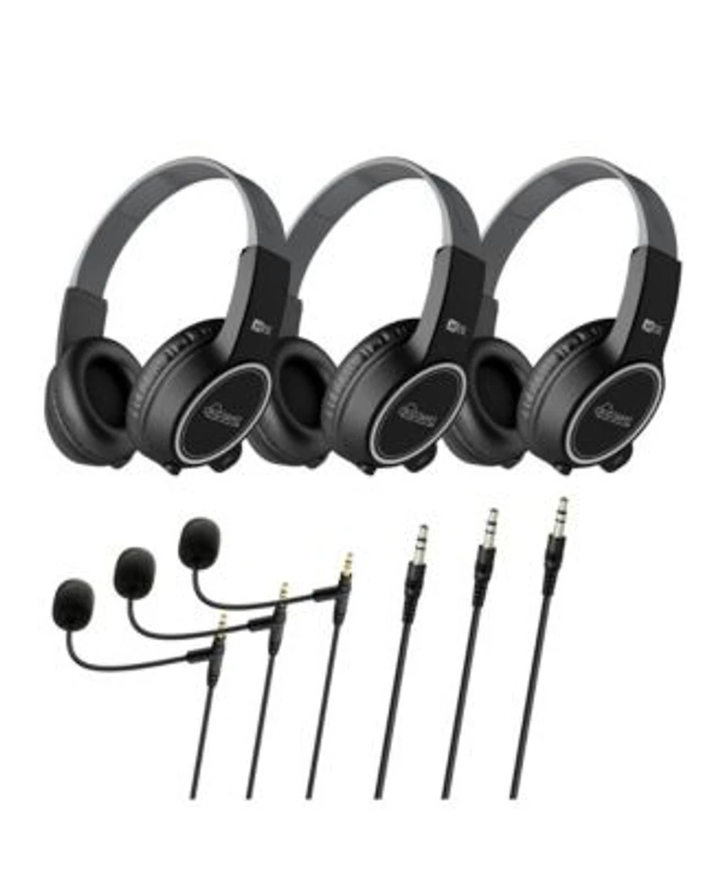 Mee Audio Kidjamz Kj35 3 Pack 3.5mm Kids Headphones With Boom Microphone