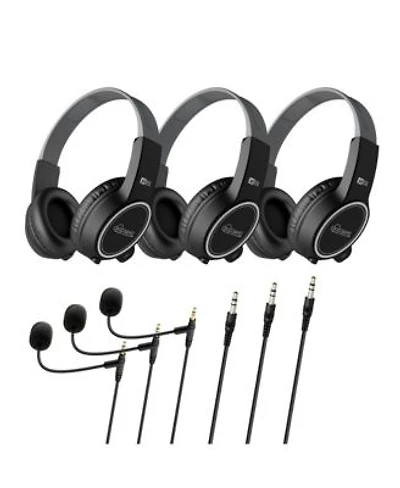 Mee Audio Kidjamz Kj35 3 Pack 3.5mm Kids Headphones With Boom Microphone