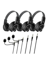 Mee Audio Kidjamz Kj35 3 Pack 3.5mm Kids Headphones With Boom Microphone