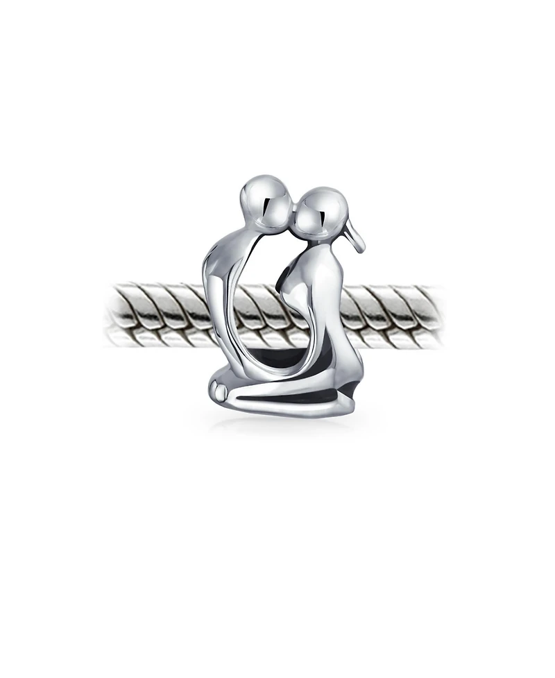 Bling Jewelry Couples Kissing Lovers Charm Bead Sterling Silver European Bracelet