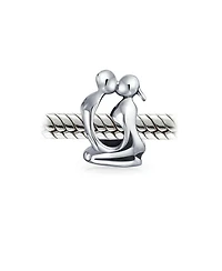 Bling Jewelry Couples Kissing Lovers Charm Bead Sterling Silver European Bracelet