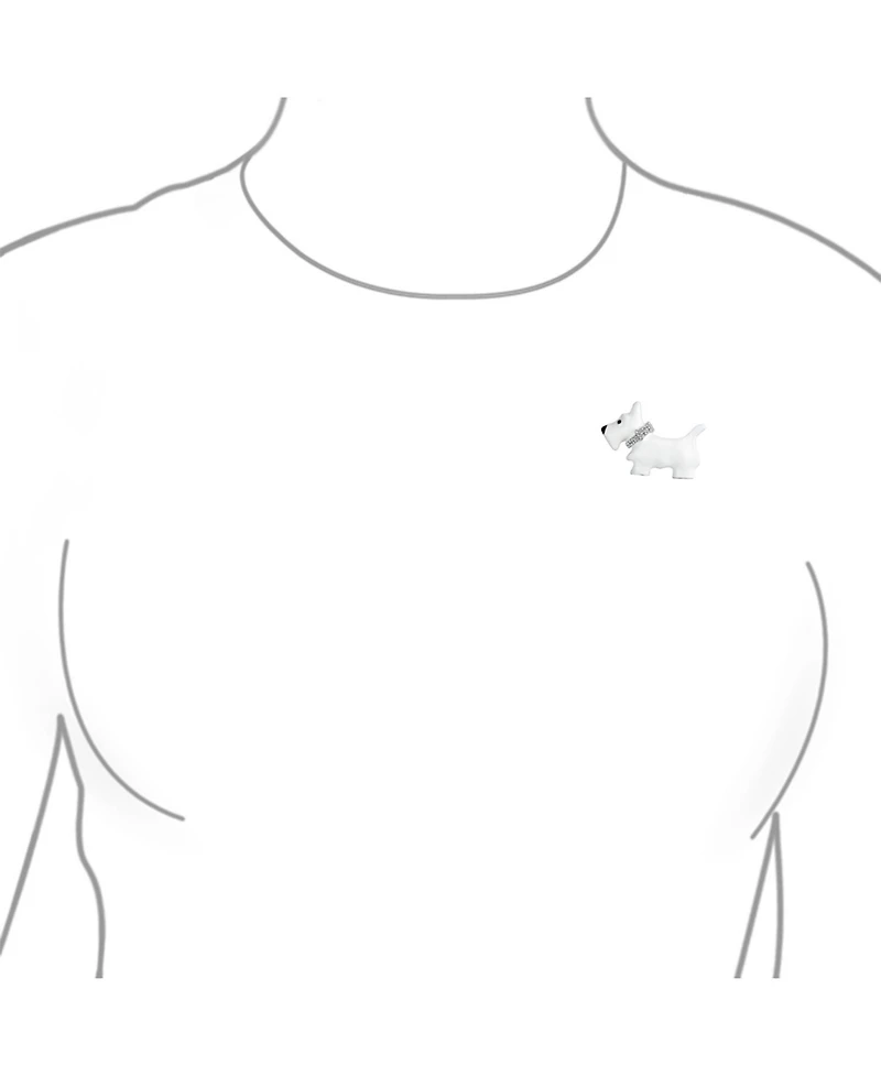 Bling Jewelry Large Statement Blue or Pink Crystal Dog Brooch Pin Silver Tone 1.3 Inch