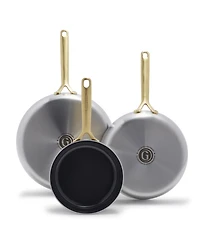 GreenPan GP5 Stainless Steel 3-Piece Frypan Set
