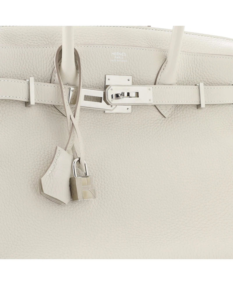 Pre-Owned HERMES Birkin 30 Handbag Light Clemence with Palladium Hardware