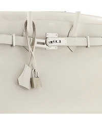 Pre-Owned HERMES Birkin 30 Handbag Light Clemence with Palladium Hardware