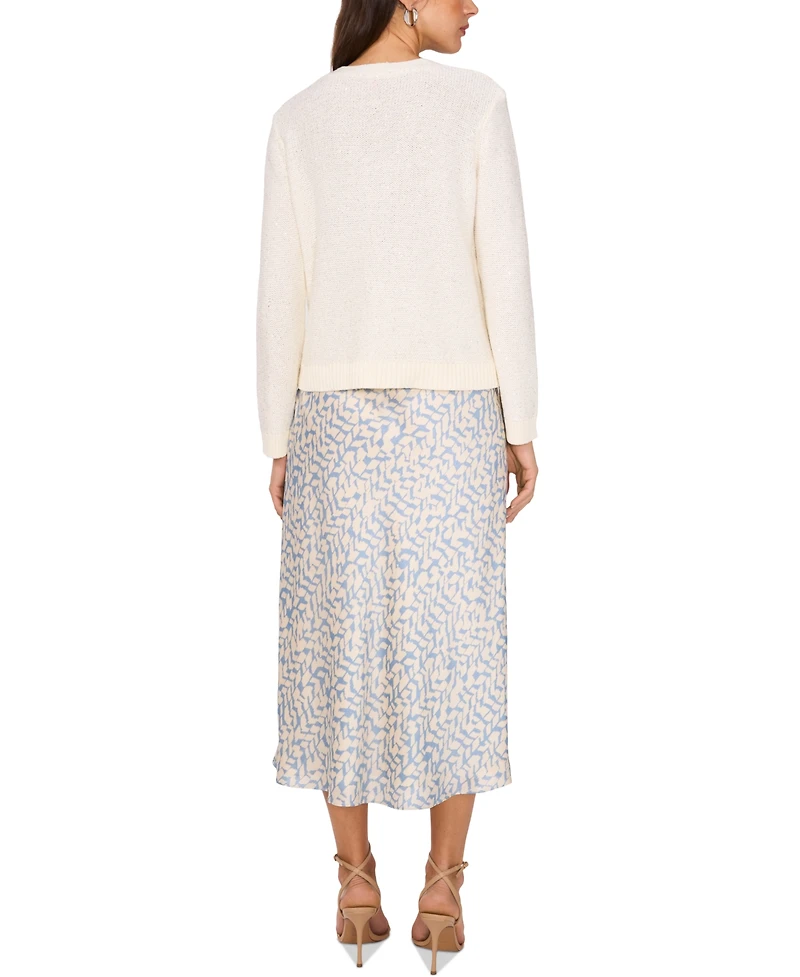 Vince Camuto Women's V-Neck Button-Front Sequin Cardigan