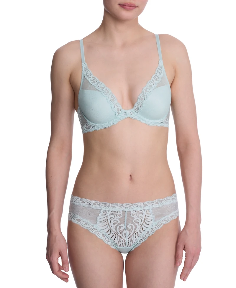 Natori Women's Feathers Lace Contour Underwire Plunge Bra 730023