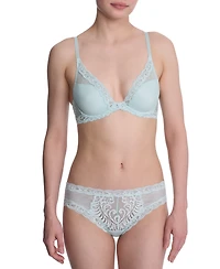 Natori Women's Feathers Lace Contour Underwire Plunge Bra 730023