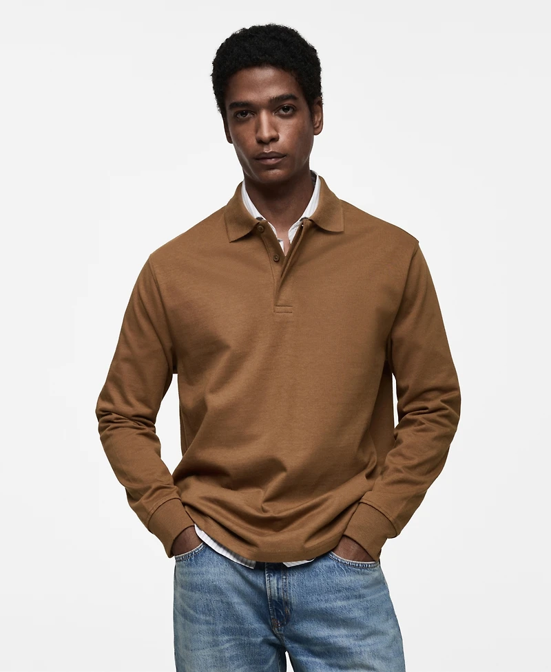 Mango Men's Slim-Fit Cotton Polo Shirt