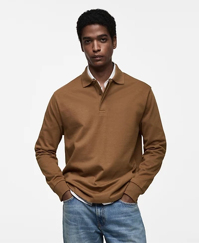Mango Men's Slim-Fit Cotton Polo Shirt