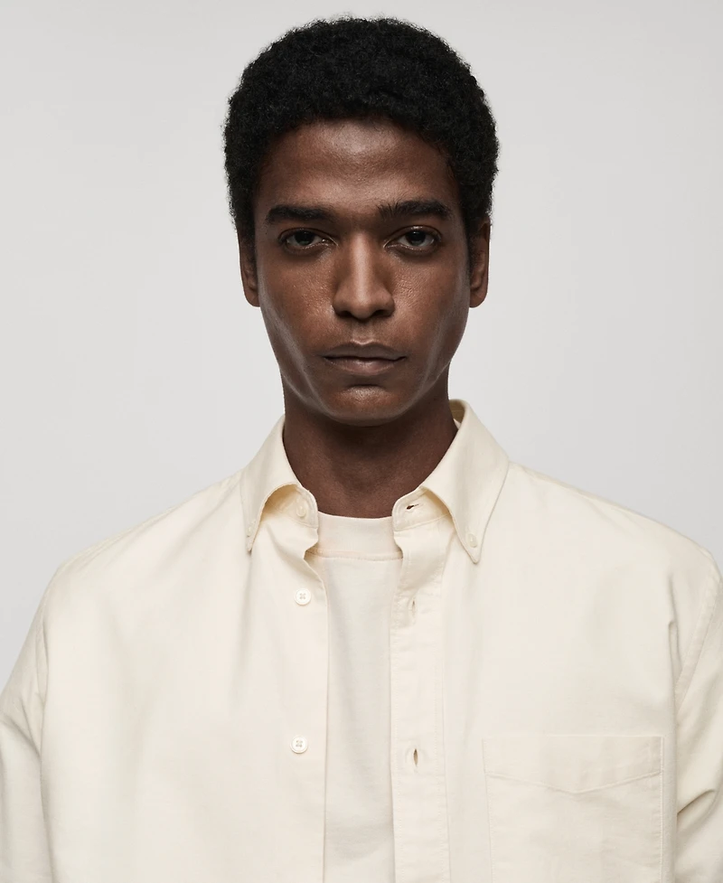 Mango Men's Cotton Oxford Shirt