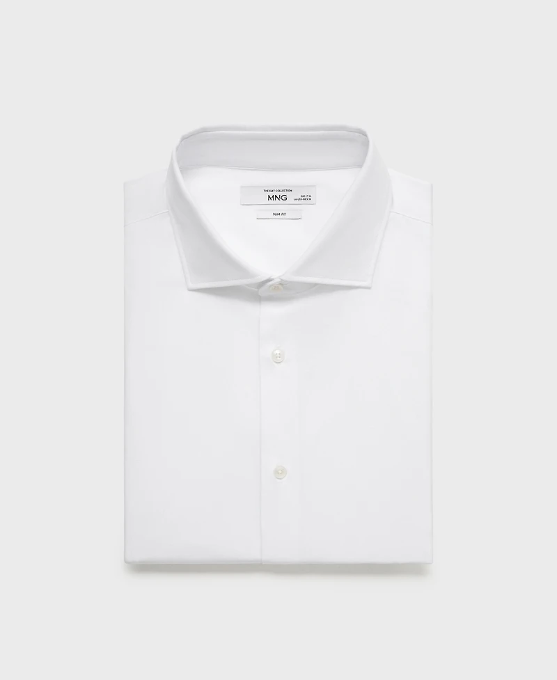 Mango Men's Slim-Fit Cotton Poplin Dress Shirt