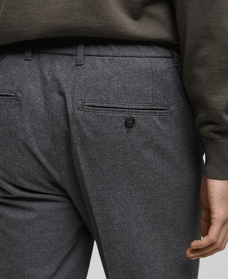 Mango Men's Regular-Fit Flannel Trousers