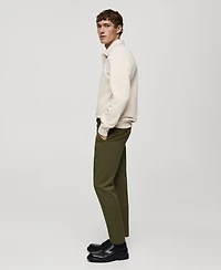 Mango Men's Slim-Fit Tapered Crop Chino Pants