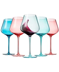 The Wine Savant Colors of St Barths Island Wine Glasses, Set of 5