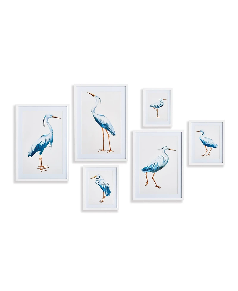 16.5"W x 0.75"D x 23.5"H and 15.75 x 0.75 x 21.75 and 11 x 0.75 x 13.75 and 9 x .75 x 11.75 Blue Heron Gallery Framed Wall Art Set of 6