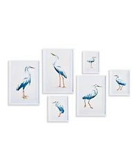 16.5"W x 0.75"D x 23.5"H and 15.75 x 0.75 x 21.75 and 11 x 0.75 x 13.75 and 9 x .75 x 11.75 Blue Heron Gallery Framed Wall Art Set of 6
