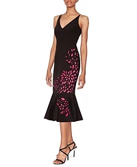 Shani Women's Laser Cut Flounce-Hem Midi Dress