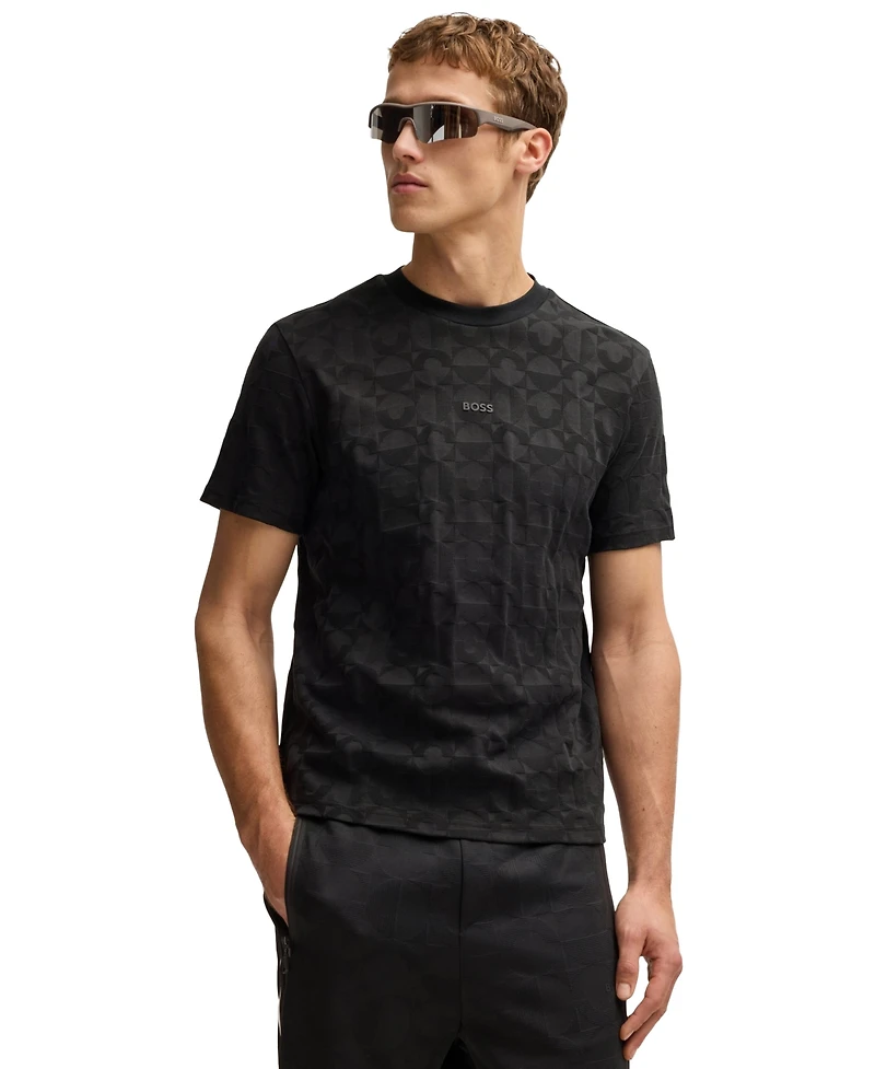 Boss by Hugo Men's Circle Jacquard Relaxed-Fit T-Shirt