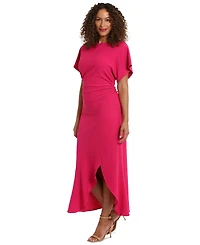 London Times Women's Boat-Neck Flutter-Sleeve Dress