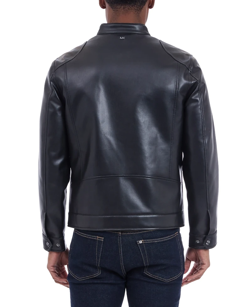 Michael Kors Men's Faux Leather Moto Jacket