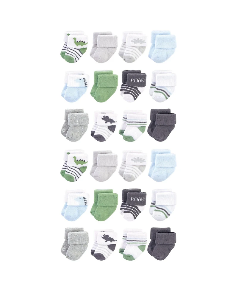 Hudson Baby Baby Boys Hudson 24-Pack Comfort Terry Socks Set
