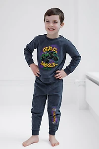 Monster Jam Toddler Boys Grave Digger Fleece Sweatshirt and Jogger Pants Outfit Set