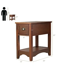 Set Of 2 Contemporary Side End Table with Drawer