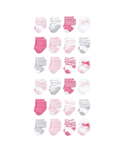 Luvable Friends Baby Boys Cotton Rich Terry Socks 24-Pack Bundle