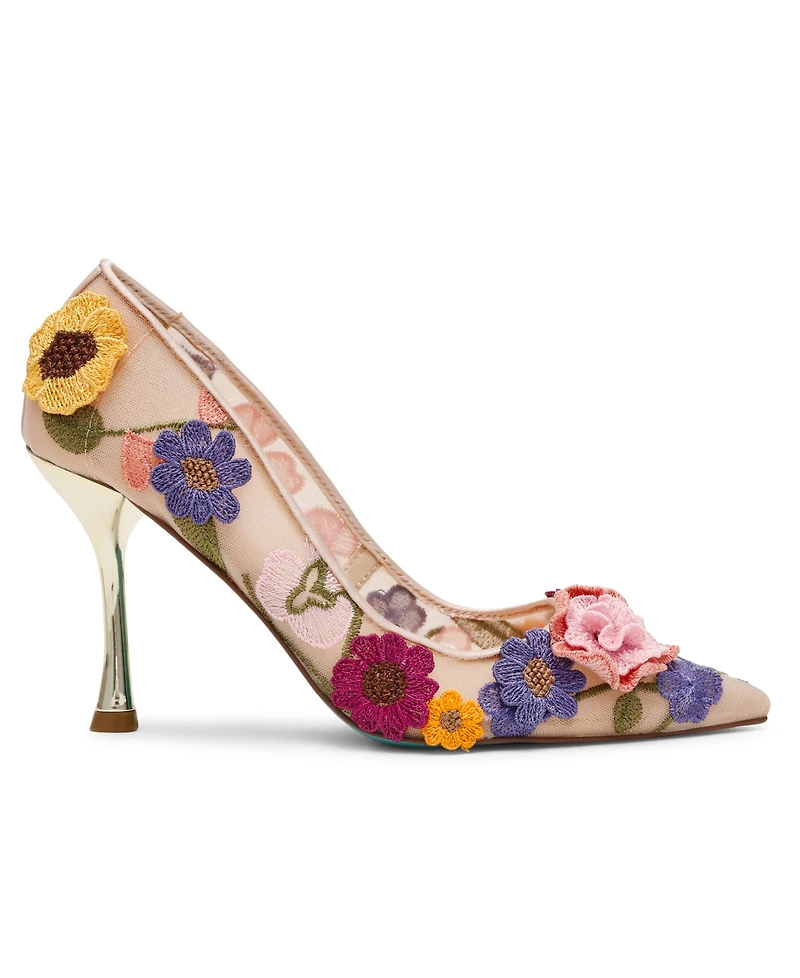 Betsey Johnson Women's Aimey Floral Applique Mesh Pumps