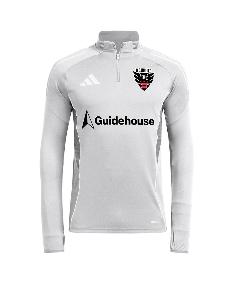 Adidas Men's Silver D.c. United 2025 Quarter-Zip Long Sleeve Training Top