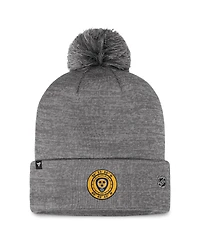 Fanatics Men's Gray Nashville Predators Authentic Pro Home Ice Cuffed Knit Hat with Pom