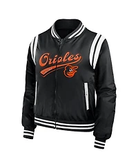 Wear by Erin Andrews Women's Black Baltimore Orioles Football Bomber Jacket