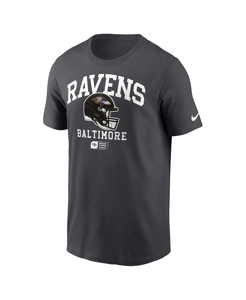 Nike Men's Anthracite Baltimore Ravens Helmet Essential T-Shirt