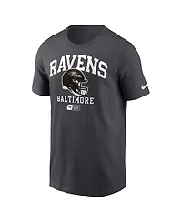Nike Men's Anthracite Baltimore Ravens Helmet Essential T-Shirt