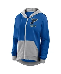 Logo Athletic Women's Blue St. Louis Blues Hit It French Terry Full-Zip Hoodie