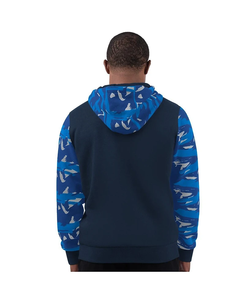 Starter Men's Navy Seattle Seahawks Thursday Night Gridiron Vintage Logo Full-Zip Hoodie